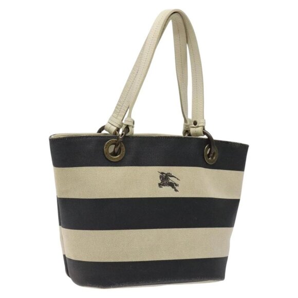 BURBERRY Blue Label Shoulder Bag Canvas Black White Auth ti3081 - Picture 1 of 16